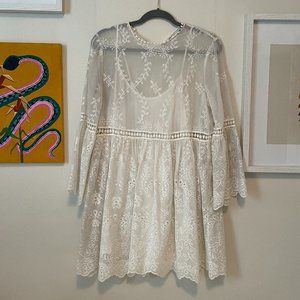 ZARA Bohemian Lace Dress - White